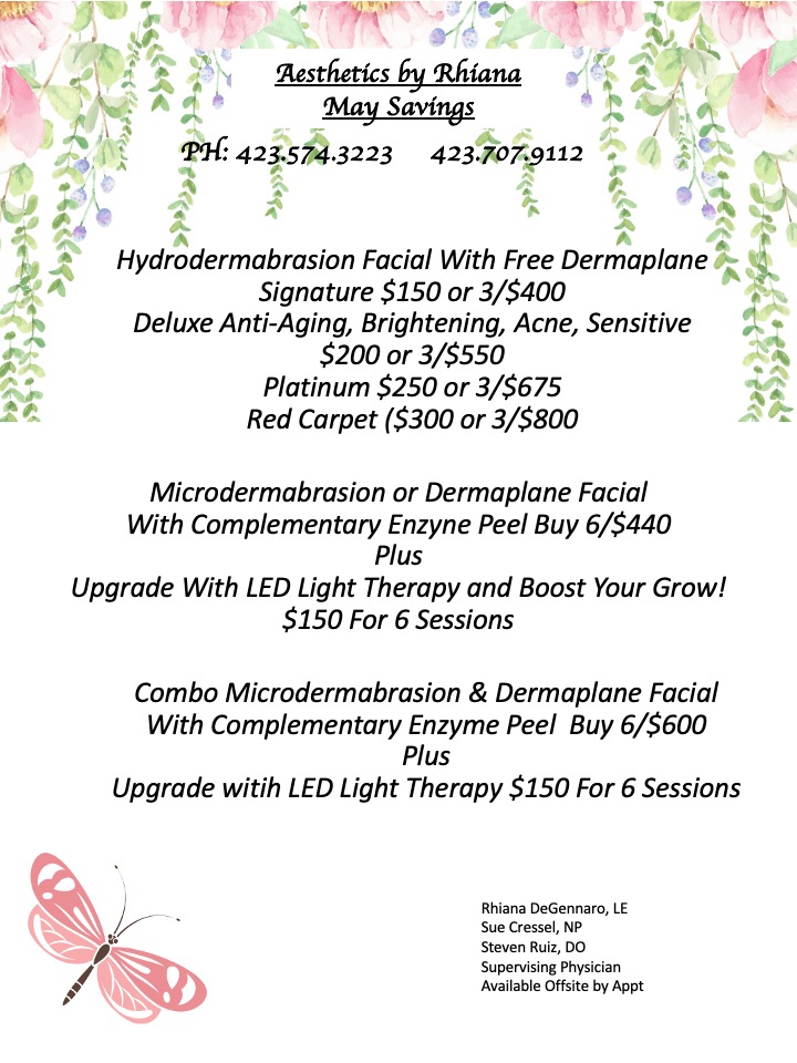 May 2025 Rhiana Specials Page 2 Aesthetics by Rhiana May 2025 Specials