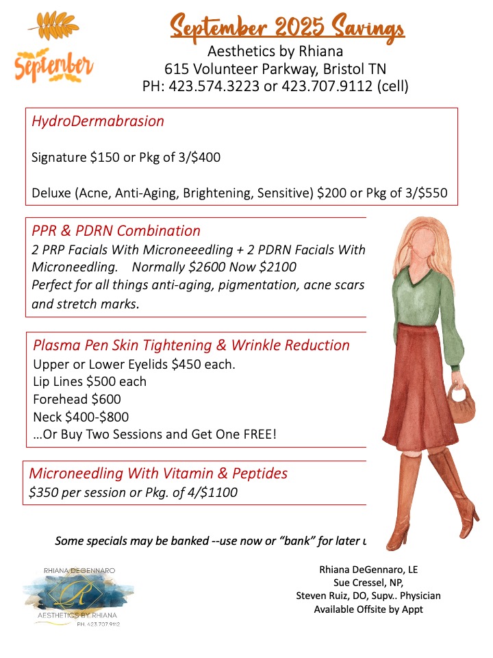 Aesthetics by Rhiana September 2025 Specials