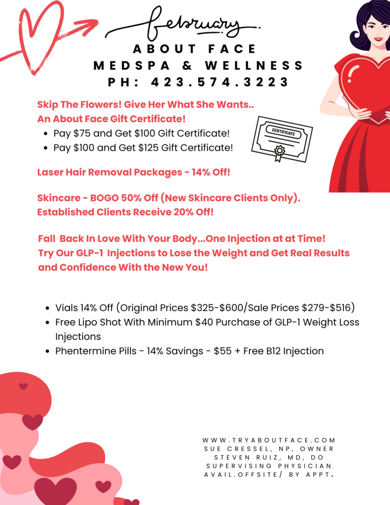 February specials at About Face MedSpa & Wellness