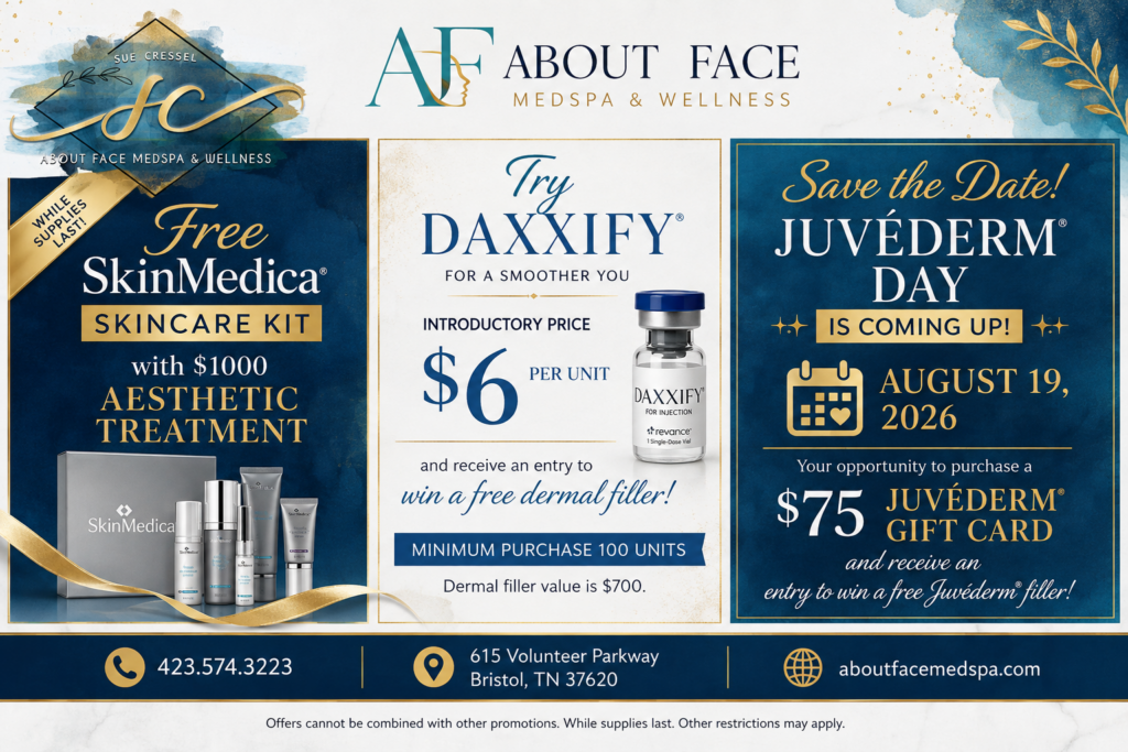 About Face August 2026 Specials About Face August 2026 Specials